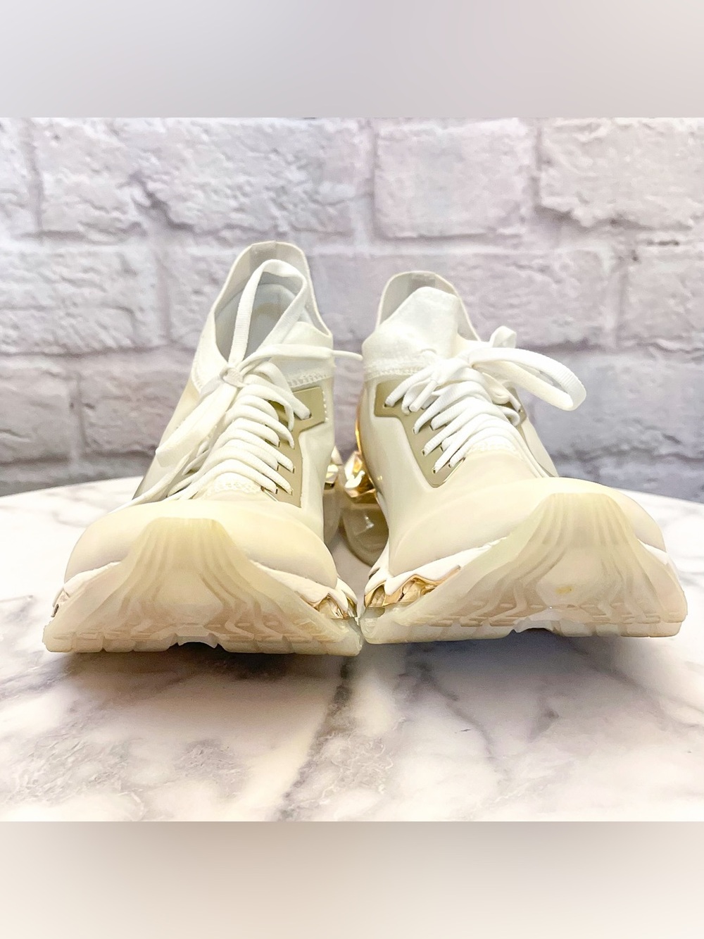 Mizuno x Sorayama Wave Prophecy White Gold Sneakers Men’s US 8 Good - Picture 3 of 11